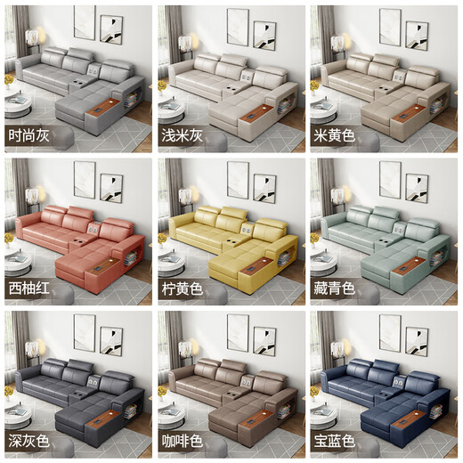 Multi-function foldable sofa bed small apartment double living room can lie down technology dual-purpose telescopic storage sitting and lying intelligent technology cloth sponge model [color notes] 2.55 meters outer diameter [Guifei sofa bed]