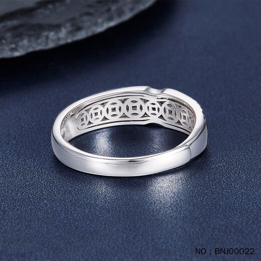 Jibaolou PT950 platinum men's ring platinum imitation diamond live men's ring customized New Year's Day gift 6.76