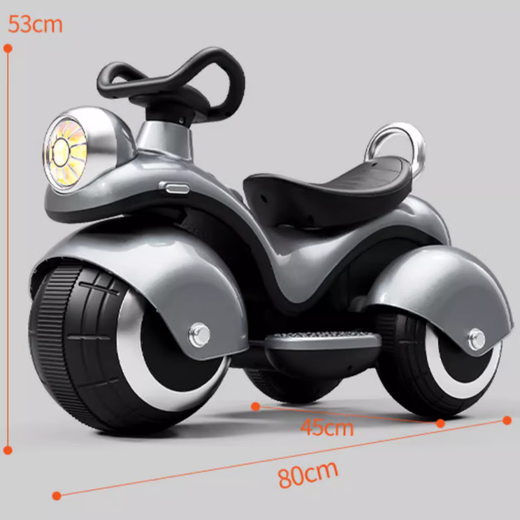 Holewa Children's Elektromotorrad Männer und Frauen Kinder aufladen Spielzeugauto Batteriewagen Baby-Dreiräder Sitze für Kinderauto Geschenke, Schwarz + Dual Drive + große Batterie