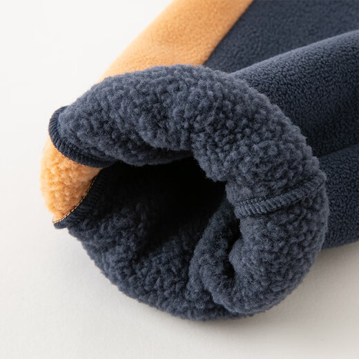 DAVE&BELLA Children's Sports Suit Girls' Autumn Clothes New Polar Fleece Boys' Clothes Large Children's Tops and Trousers Two-piece Set Navy Blue Ready Stock 100 cm (recommended height 90-100cm)