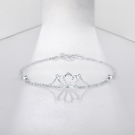 Saturday Fortune Crown PT950 platinum bracelet for women PT073875 about 2.38g 16cm birthday gift