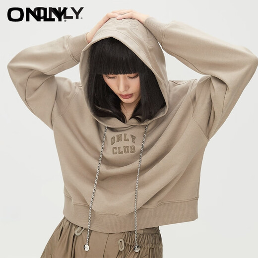 ONLY时尚气质百搭宽松连帽长袖卫衣女|12349S037 C11 方余褐色TUFFET M (165) 84A