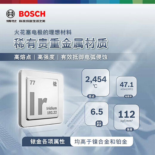博世（BOSCH）铱铂金火花塞四支5537标致308/408/5008雪铁龙天逸/C6/C5/风神AX7