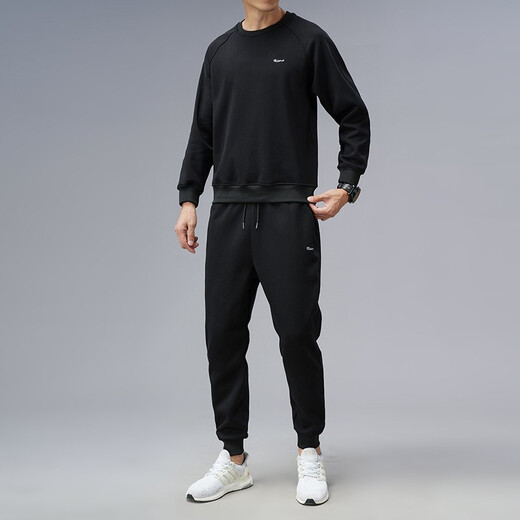 Dioulife Sweatshirtanzug Frühlingskleidung Herrenjacke Herrener Sportanzug Jungen Trendy Spring Loose Trendy Brand 1098 Black (zweiteiliges Set) M.