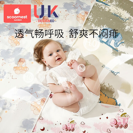 科巢婴儿隔尿垫儿童水洗月经姨妈垫大尺寸宝宝防水可洗床单生理期床垫 1条装-【多弗尔鲸鱼】-A类纯棉 180x200cm