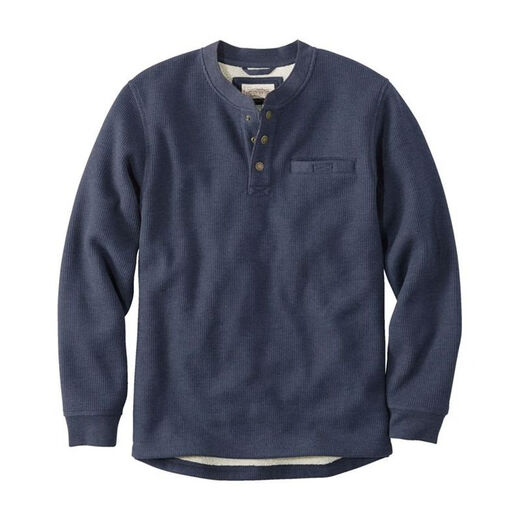 L.L.Bean men's sweater casual henley sweater autumn and winter warm comfortable soft bottoming middle-aged dad wear Charcoal Heather dark gray M suitable for net bust 107-112CM