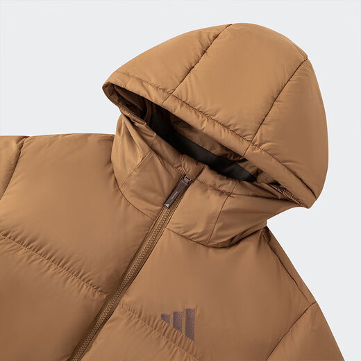 Мужская куртка Adidas PUFFY DOWN JKT Warm Core Technology Warm 600 с капюшоном на утином пуху JV6189/Desert Brown S