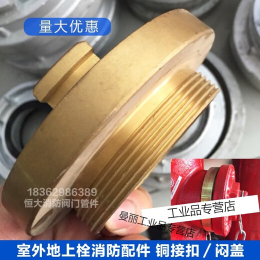 Outdoor fire hydrant accessories copper connector fire hydrant connector plug side cover tooth buckle outlet cover accessories 100/DN65*65*25 fire reel tee