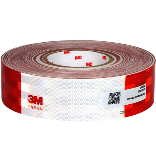 3M reflective sticker red and white body sticker truck annual inspection and inspection reflective strip car warning sign sticker 983D 3M super strong red and white stripe - 70 pictures
