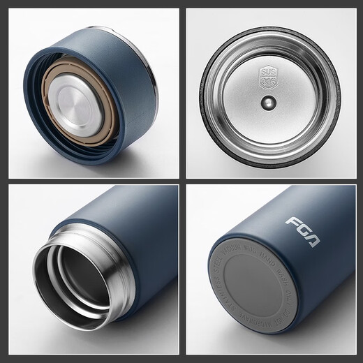 Fuguang Thermos Cup High-End-Männer und Frauen 316 Edelstahl-Student Tragbare Tea Brauen Großkapazität Wasserbecher Neujahrsgeschenkanpassung Blau 600 ml [316 Inner Liner]