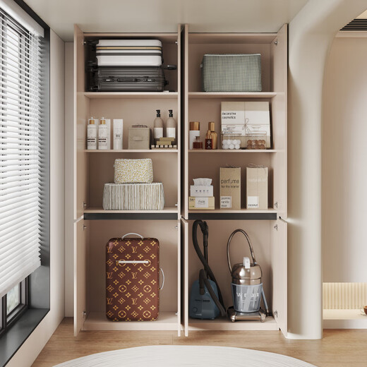 Pinjing Honeycomb Aluminum Balcony Cabinet Customized Storage Cabinet Waterproof Sunscreen Aluminum Alloy Balcony Storage Cabinet Bay Window Cabinet Storage Cabinet Four Doors Length 160cm Height 240cm Width 41cm