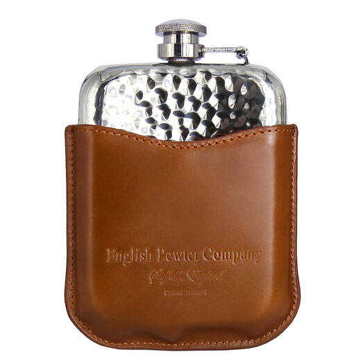 EPCSE British imported tin hammer-printed wine bottle (including leather case) portable outdoor business gift handmade tinware