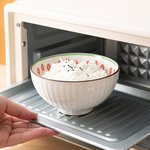 Persson underglaze Chinese-style gift box ceramic rice bowl household dishes set rattan Chunxiao 4.5 bowls 6 pieces