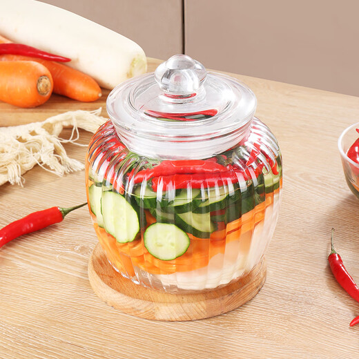 Baijie pickle jar glass sealed jar storage jar wine container large capacity 1250ML pickle jar pickle jar