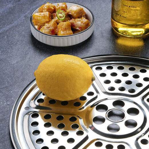 Newair thickened 304 stainless steel steaming rack, round steaming slices, steamed bun drawer, bun steamer, water-proof steaming tray, household steamer grate, steaming tray 30cm (2 sets of high and low tripods, 3 each)
