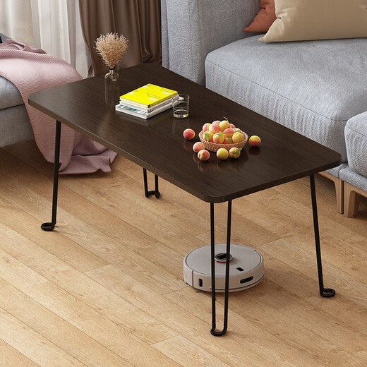Pumeisen Folding Tea Table for Living Room Small Table Kang Table Simple Small Apartment Bay Window Tea Table Bedroom Learning Computer Low Table Log Color Folding Model 60*40*33