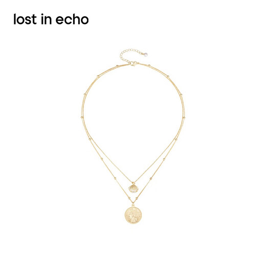 Lost in echo Chinese Valentine's Day gift Yang Zi's same original baroque pearl gold coin necklace set niche light luxury gift gold coin necklace
