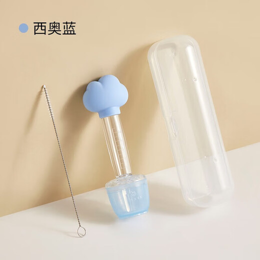 嫚熙（EMXEE）喂药器婴儿用品婴儿杯儿童喂奶喝水喂药宝宝滴管喂药神器 西奥蓝10ML(配收纳盒+清洁刷)