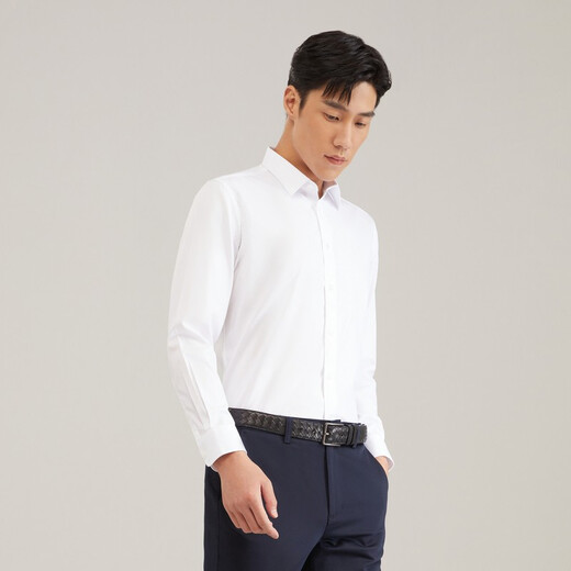 雅戈尔（YOUNGOR）长袖衬衫男白色DP免烫衬衫纯棉面料舒适抗皱平整易打理 GLDP16384BJA白色 41