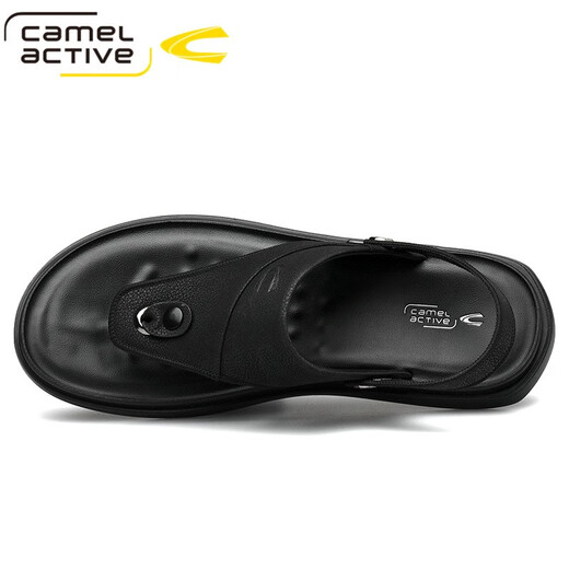 Sandalias de hombres dinámicas de camello alemanes para el verano Nuevos zapatos de playa informales Sandalias sin deslizamiento Sandalias de doble propósito Flip Flip Flopslip 3880 Negro (tamaño de zapato deportivo) 38