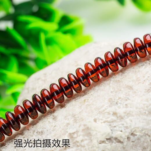 Lingwu Qijiu natural amber blood amber bracelet spacer bead spacer loose bead bracelet Buddha beads star and moon bodhi accessories literary toy bracelet spacer accessories bracelet necklace sweater chain amber spacer blood amber about 8*3mm (2 pieces sold)