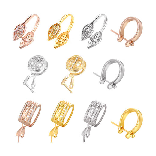 BOMP old Phoenix gold store model s925 pendant buckle buckle DIY accessories 18kI gold jade clip buckle Buddha buckle flat KTJ1410 gold color