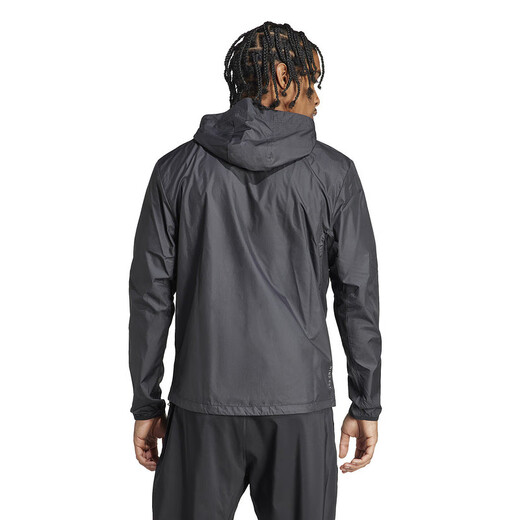 阿迪达斯 （adidas）男子外套春夏薄款时尚百搭运动跑步修身连帽防风夹克 IN1483 黑色 2XL
