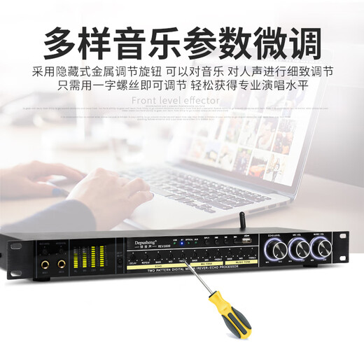 Depusheng REV3800 front-end effector one-click anti-howling KTV stage home double reverberation audio processing analog equalization karaoke smart REV3800 front-end effector