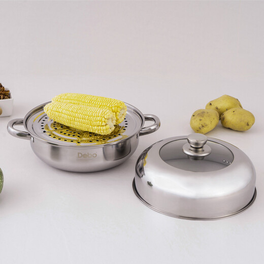 Debo Debo soup pot stainless steel single-layer steamer steamer induction cooker dual-purpose pot Eileen 26cm