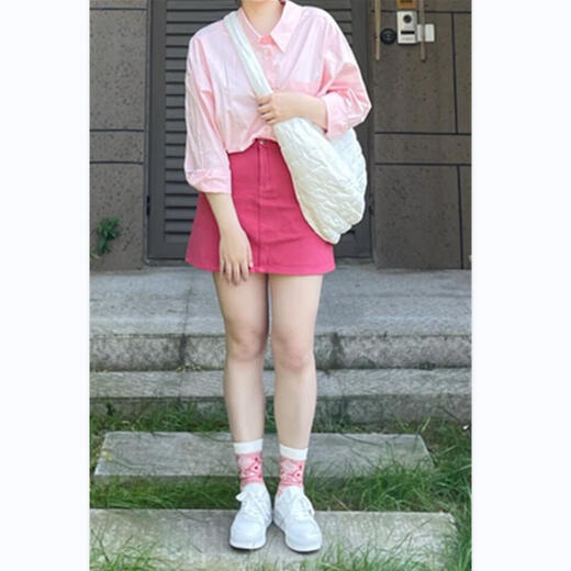 Mengyuanduo 300jin [Jin entspricht 0,5 kg] Kurzrock für Frauen im Sommer-vielseitigen Hüftrock, damit sie schlanker 12608 Rose Red 30 2xl empfohlen 1-160jin [Jin gleich 0,5 kg]