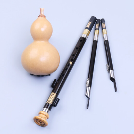 蓝孔雀K-080 天然黑檀管 九孔葫芦丝(超七孔)宽音域 乐器 降B调 标准款