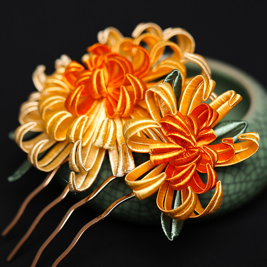 Flower wrapped cardboard sliced paper mold hairpin diy material package ancient style Hanfu hair accessories handmade paper pattern brown 2 peony flowers