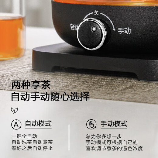 SUPOR Health Pot Tea Boiler Tea Kettle Tea Kettle Hot Water Kettle Electric Kettle Mini Glass Flower Teapot Glass Office Home Knob Adjustment SW-10C01