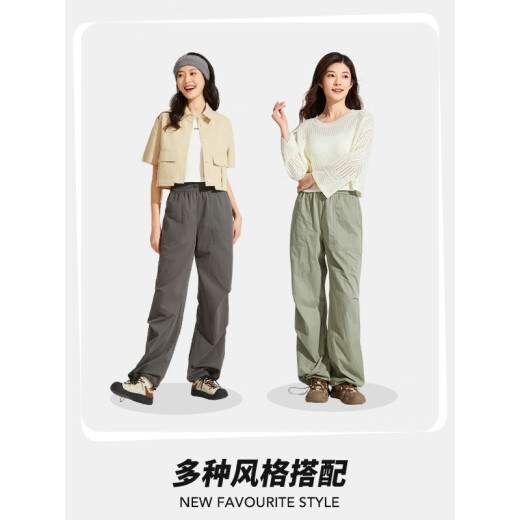 Hotwind Casual Pants Women's 2024 Summer New Women's American Retro Hot Girl Slim Overalls Paratrooper Long Pants 52 Dark Gray M