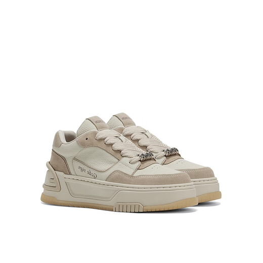 GG-CC [Rückkehr zum einfachen] echtes Leder mit dickem Schwammkuchen vielseitige Panda-Schuhe für Frauen neue Freizeitbrettschuhe G23X9738 Kaffee 37