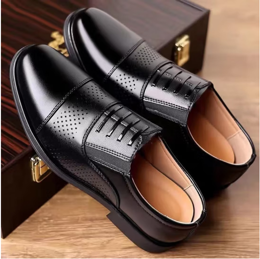 Zapatos de cuero amaoton para hombres seares casuales tenientes zapatos de cuero de tres articulaciones zapatos de cuero de seguridad para hombres de tres articulaciones.