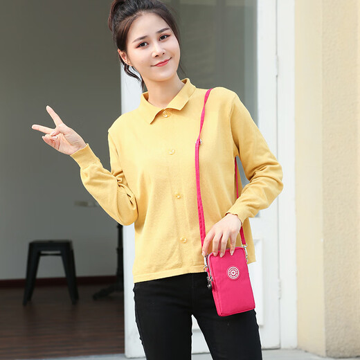 Ye Yu is suitable for 2 zipper mobile phone bag, shoulder bag, crossbody bag, arm bag, women's casual small bag, large capacity, mobile phone, money, keys, sports, black #2 zipper