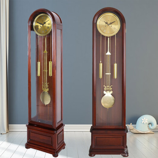 
Yunhao European style villa luxury vertical clock living room Chinese retro seat clock solid wood mechanical clock retro floor pendulum clock 9922