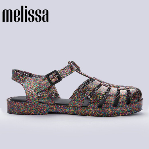 Melissa（梅丽莎）新款时尚编织女士简约通勤果冻罗马凉鞋32408 混闪水晶色（13576） 41-42