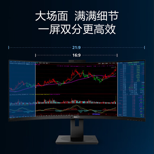 Philips (PHILIPS) 34-inch 21 9 quasi-4K ultra-wideband fish screen display HDR400 Type-C90w built-in camera speaker supports split-screen wall-mounted curved display office stock trading computer display 346P1CRH