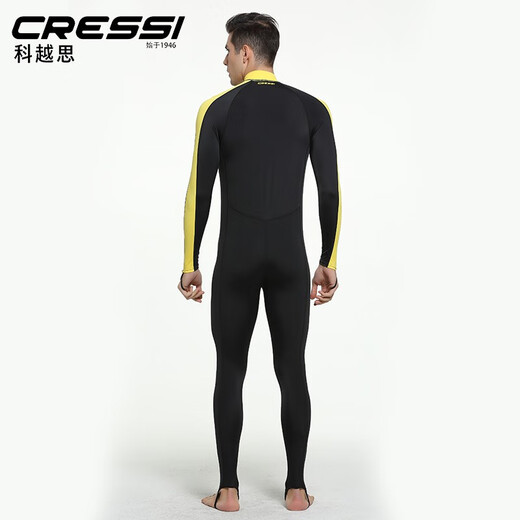CRESSI Italian jellyfish snorkeling suit, one-piece diving suit, snorkeling suit, long-sleeved sun protection swimsuit for men and women, black blue M