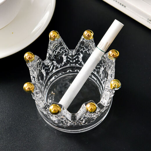 High-end crystal ashtray, Nordic style, real gold crystal crown, cute goddess girl, crystal beauty egg, utensils, creative decoration, create a thousand pieces of gold