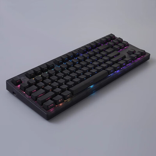 
Belly spirit mk870pro blackberry side engraving mechanical keyboard Bluetooth wired wireless customized computer game silent office [single mode] Obsidian Pro + pure black side engraving Red axis 87 keys