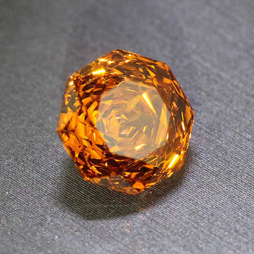 Libiaolian platinum Fanta stone high precision cut loose stone ring surface Rhodes rose cut ring pendant inlaid with jewelry orange gemstone rose cut (8X8mm/2 carats)