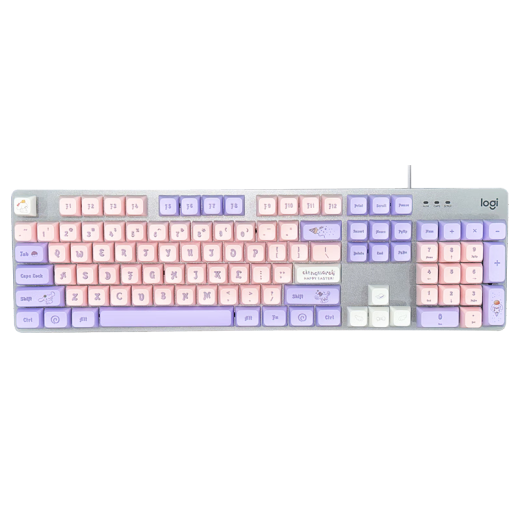 罗技（Logitech） K845有线游戏机械键盘104键DIY彩色键帽 电竞键盘吃鸡 背光金属面板 K845红轴-可爱狗