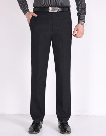 
Liangxin Eslite trousers men's autumn and winter thick style, no ironing, anti-wrinkle drooping casual suit pants middle-aged and elderly high waist loose straight trousers 687 dark gray without folding style 36 waist 2 feet 8