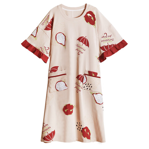 
Yimuqi nightgown for women Xia Anxin cotton loose fat mm200Jin [Jin equals 0.5 kg] plus fat plus size pregnant women fat sister cotton pajamas for women f6627 M (recommended 80-100Jin [Jin equals 0.5 kg]