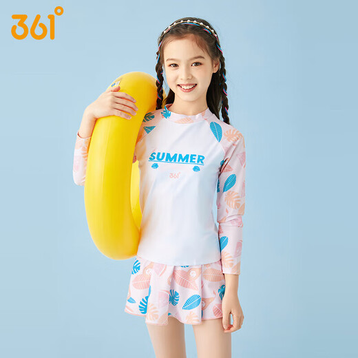 361 trajes de baño para niños, falda dividida de niñas de mediana edad y mayores, trajes de baño de manga larga, adolescentes, estudiantes de natación de primavera termal