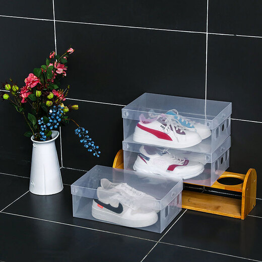 Yijun transparent shoe box, dust-proof and moisture-proof shoe storage box, simple folding space-saving shoe storage artifact, upgraded thickening and high-transparency model, 10 pieces, recommended for women's shoes (suitable for shoe sizes up to 39 sizes)