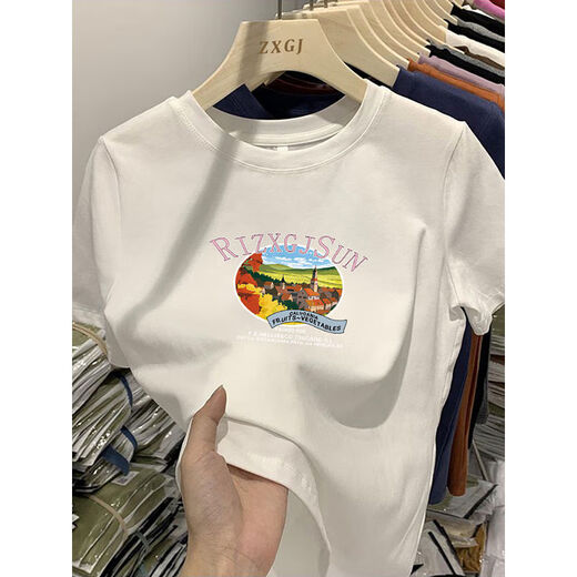 QLCZ吊带背心女可外穿大码妹夏季休闲外穿洋气百搭ins短袖t恤宽松 白色【优质棉】NS-12149 S 建议90斤以下